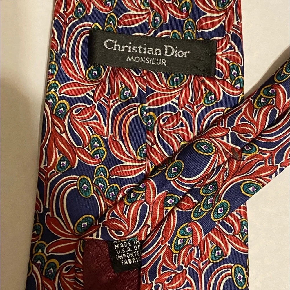 Christian‎ Dior Monsieur Silk Neck Tie Red Green